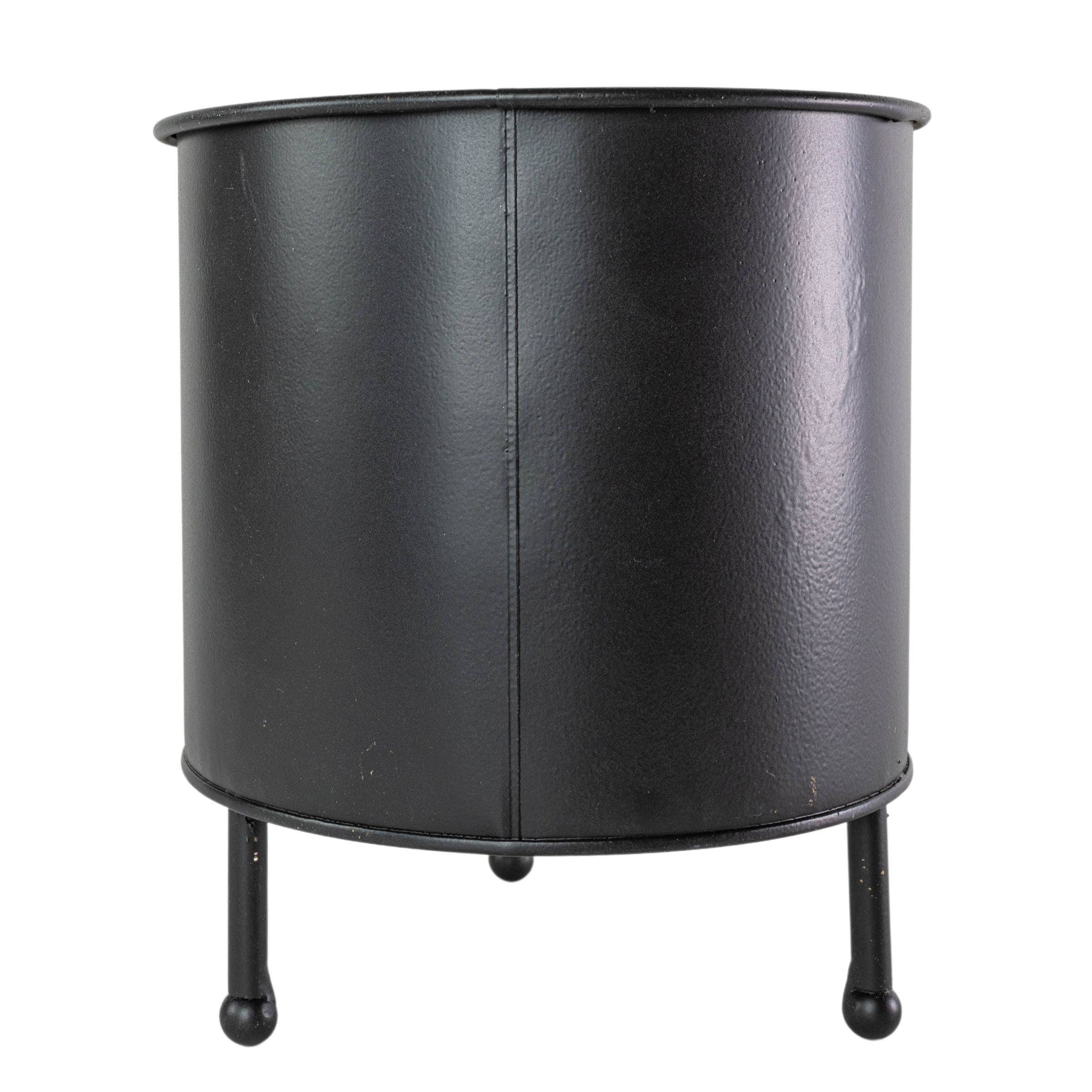 Atticus Footed Garden Planter Pot Black Metal