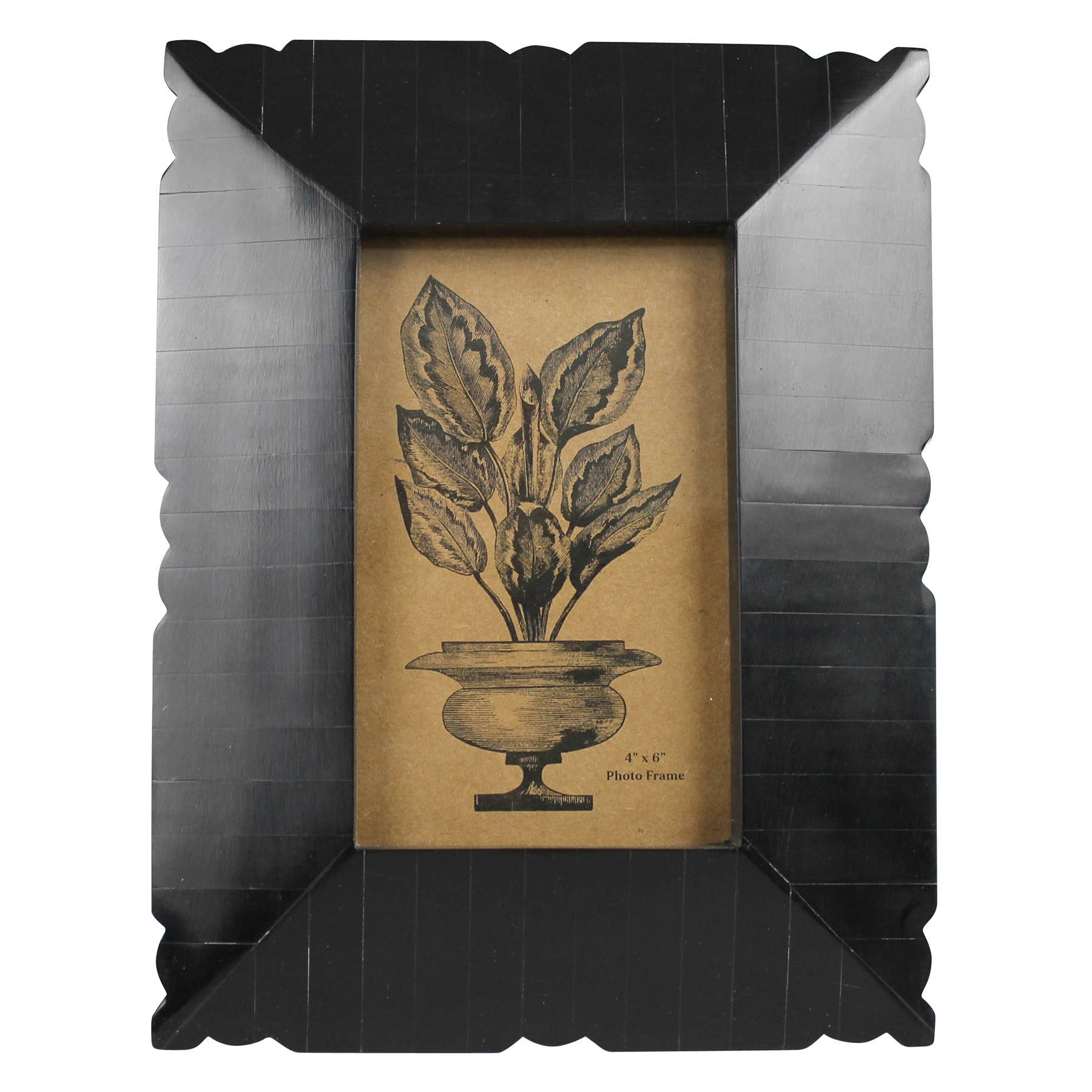 Black Resin Frame, Scalloped Edge - 4x6