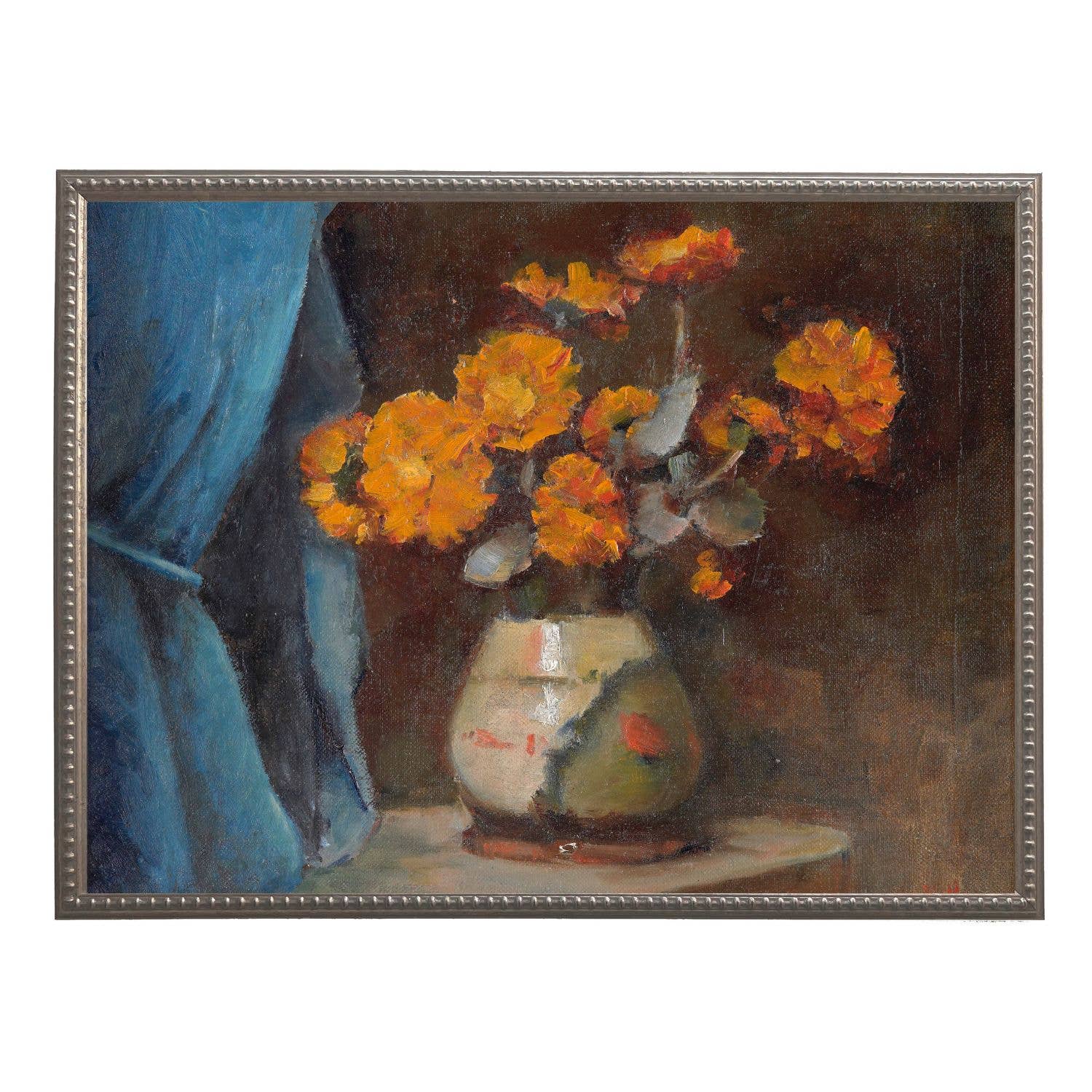 Oil Painting of Orange Flowers B