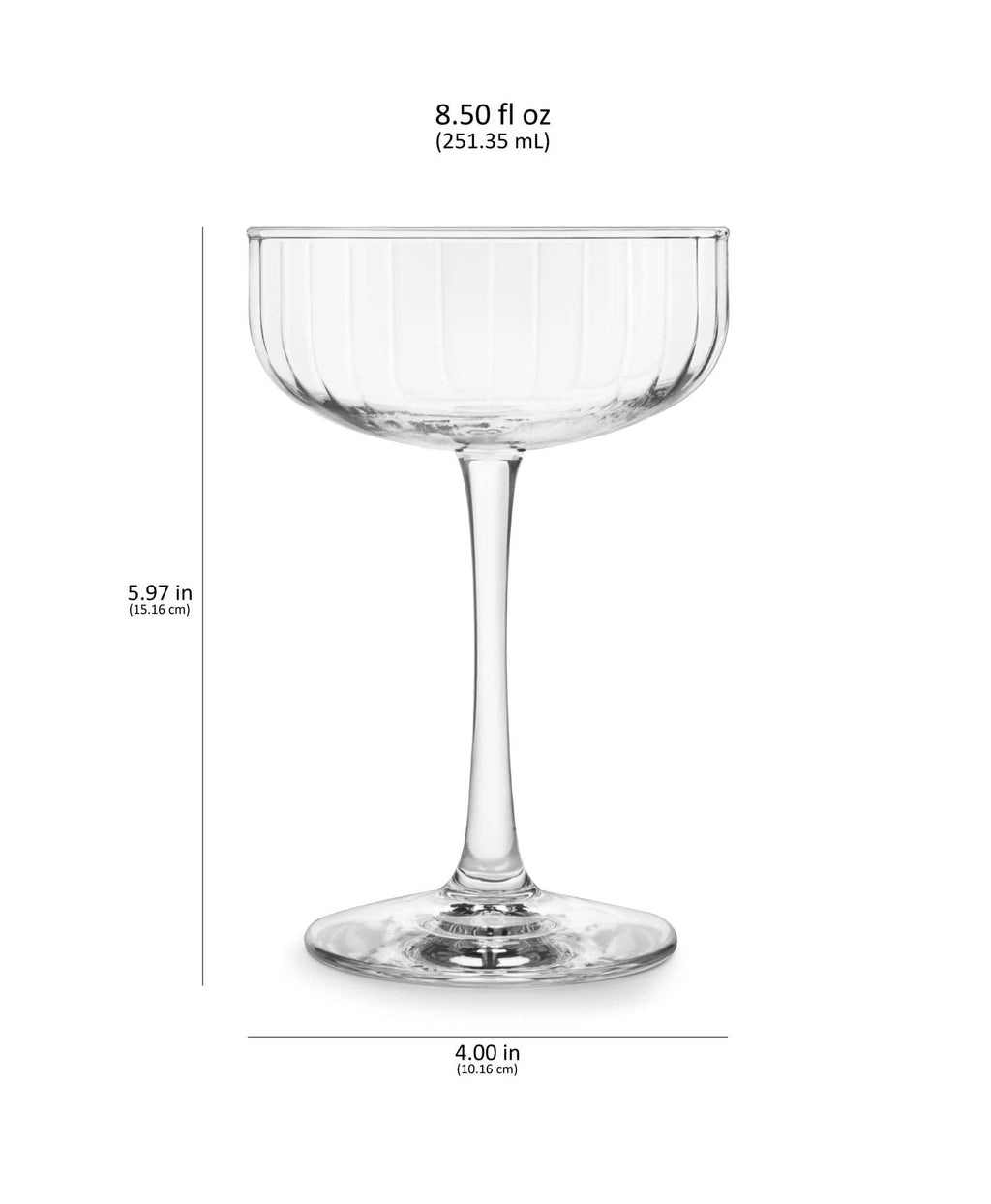 Paneled Coupe Cocktail Glass