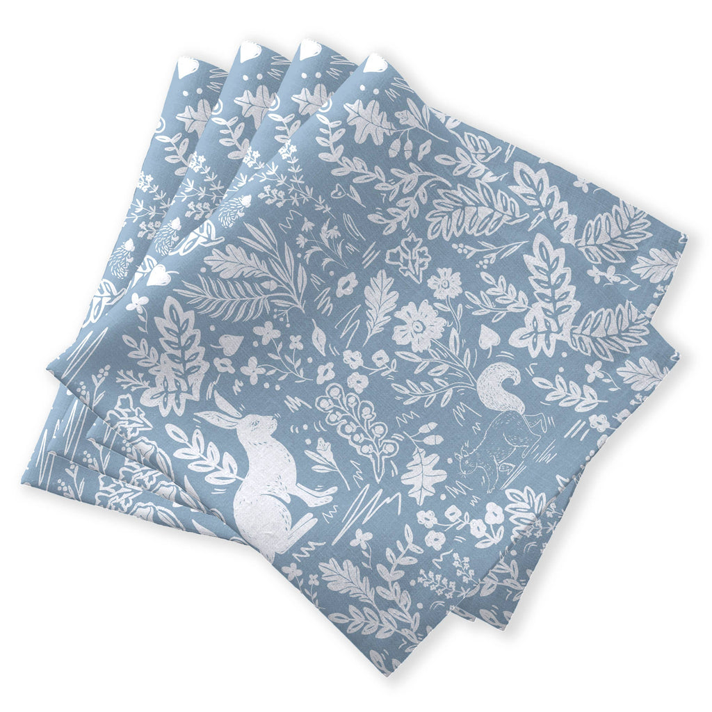 Forest Life Blue Napkins | Set of 4