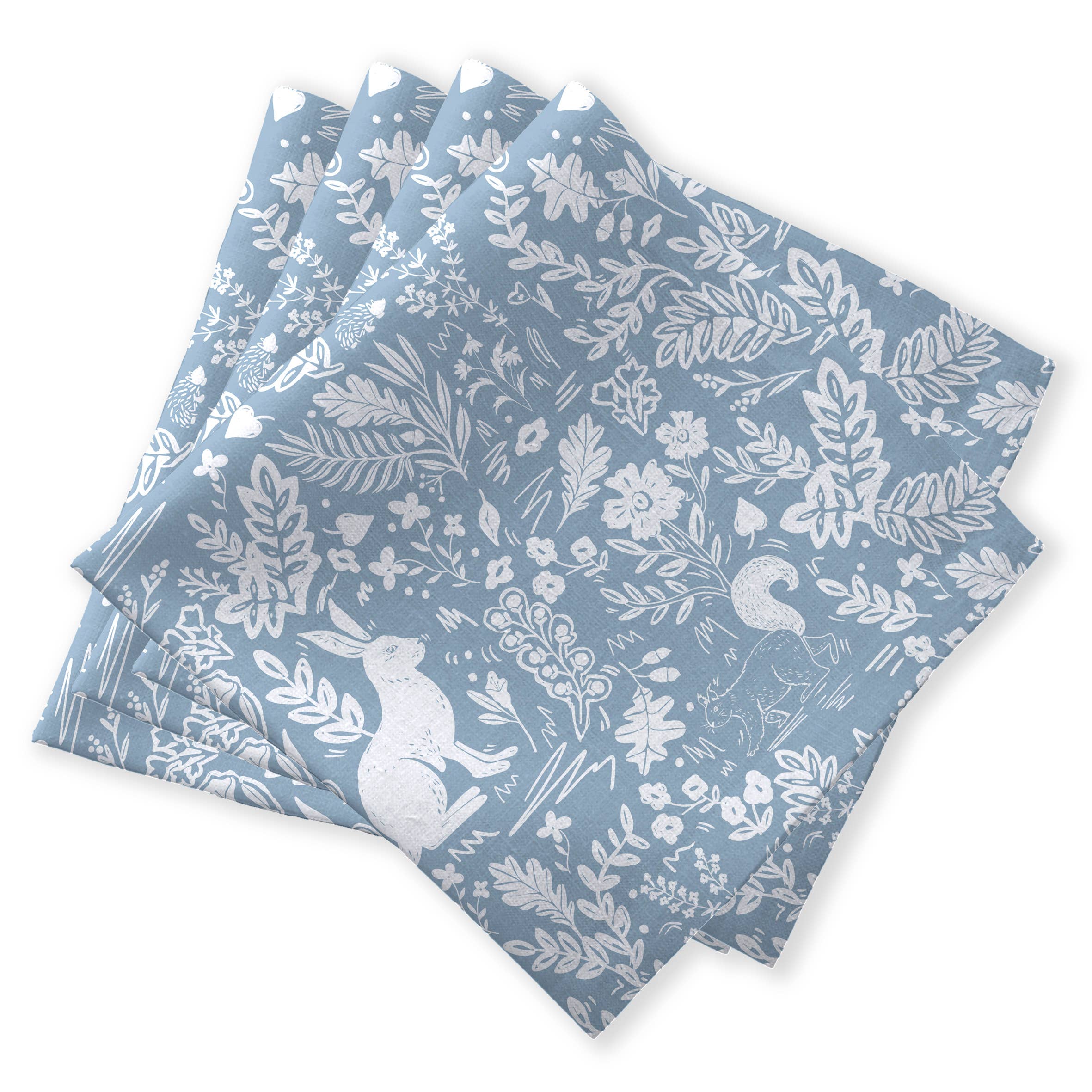 Forest Life Blue Napkins | Set of 4