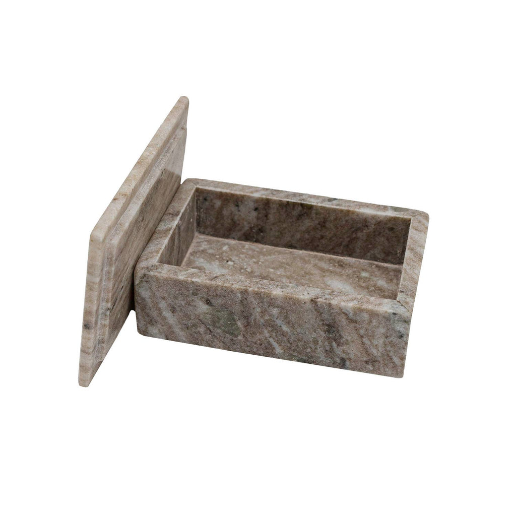 Beige Marble Box With Lid