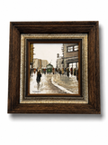 A Street in Paris Oil on Tile