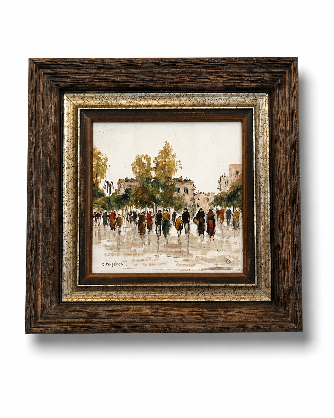 A Street in Paris Oil on Tile
