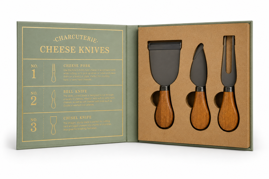 Acacia Charcuterie Knife Set Book Box