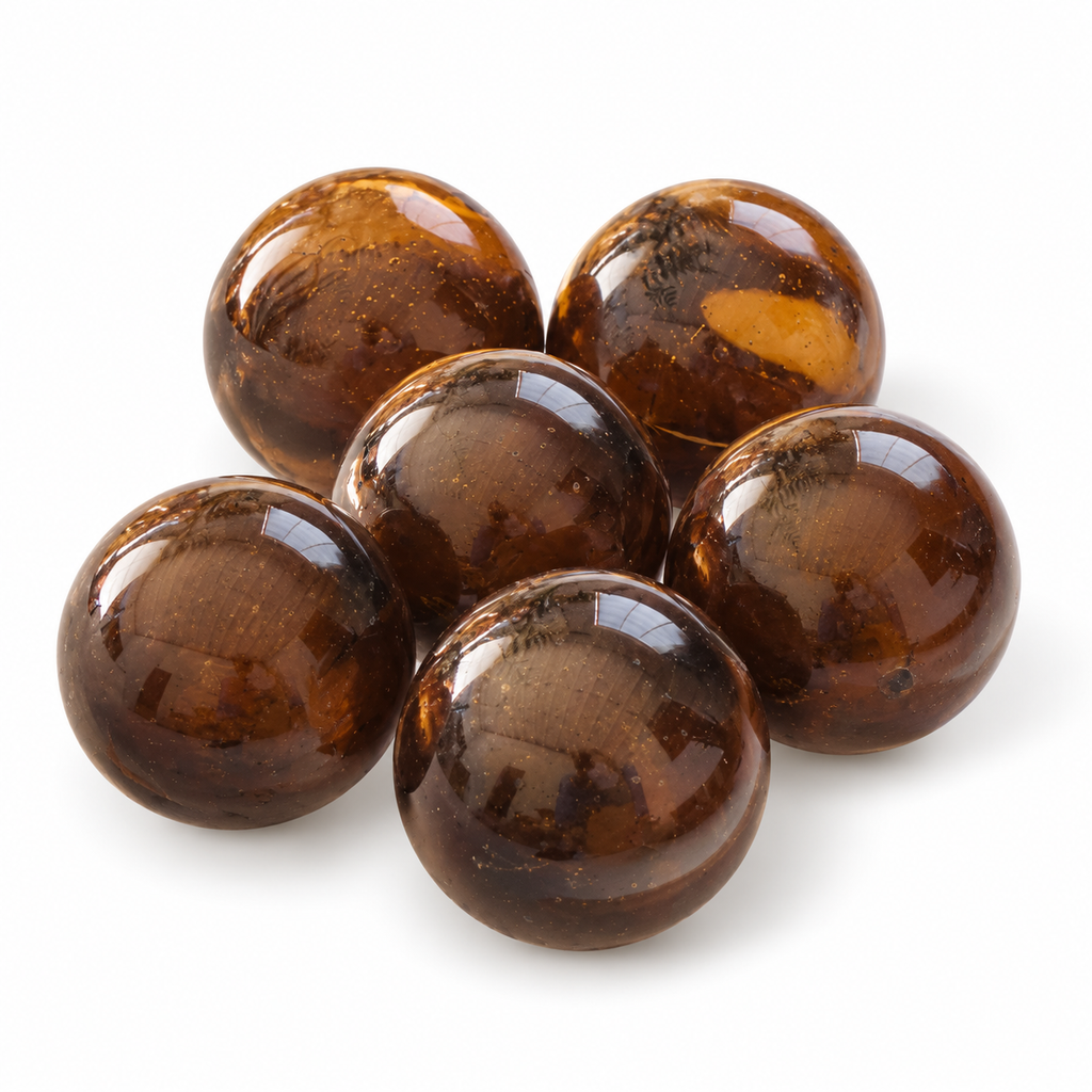Amber Recycled Glass Orb | 4"