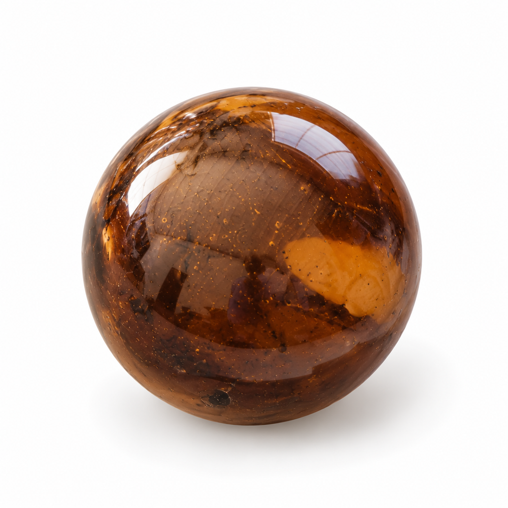 Amber Recycled Glass Orb | 4"