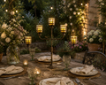 Amber Glass Lattice Candle Holder
