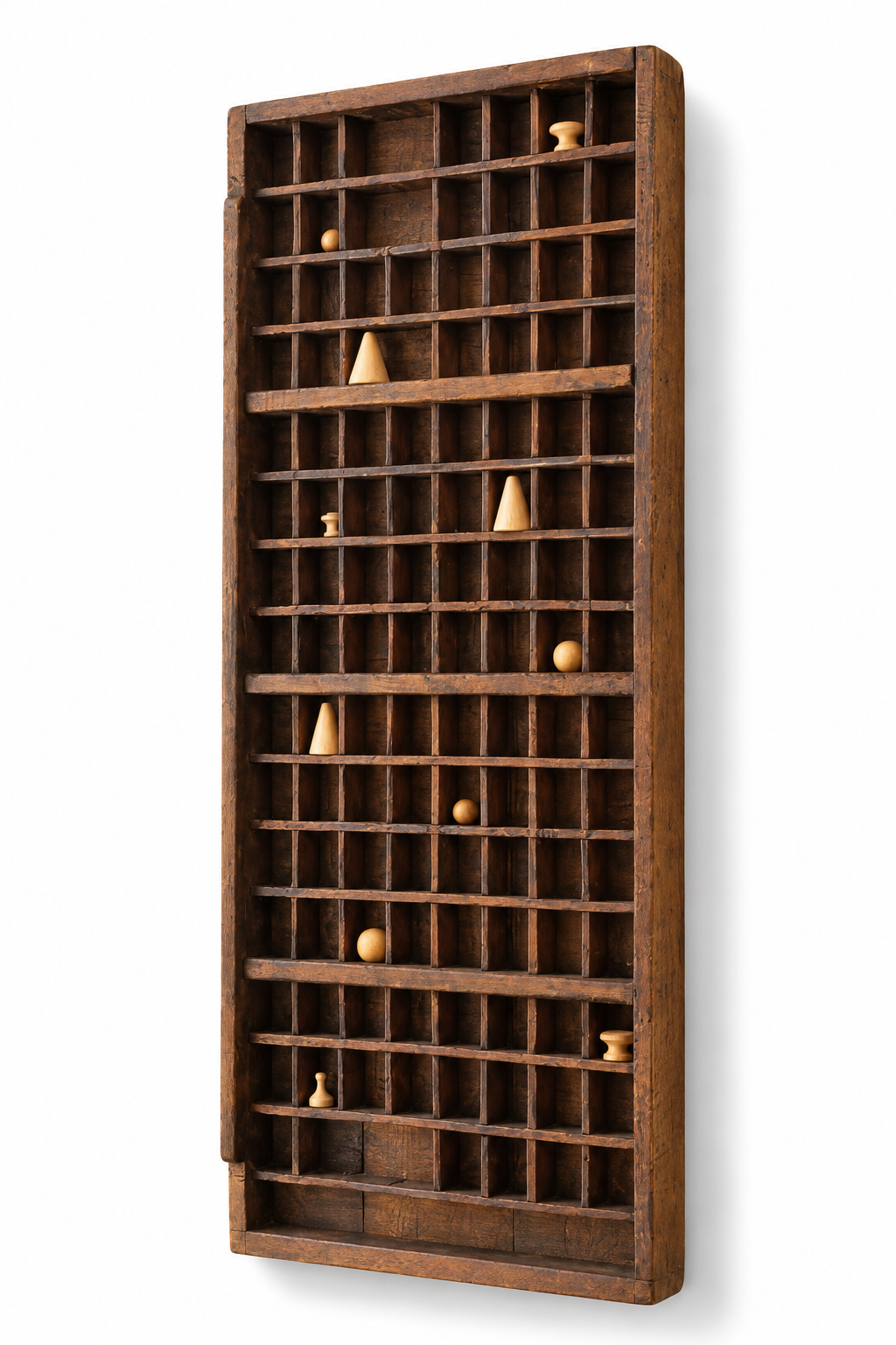 Antique Wooden Printer's Tray | Vintage Curio Display