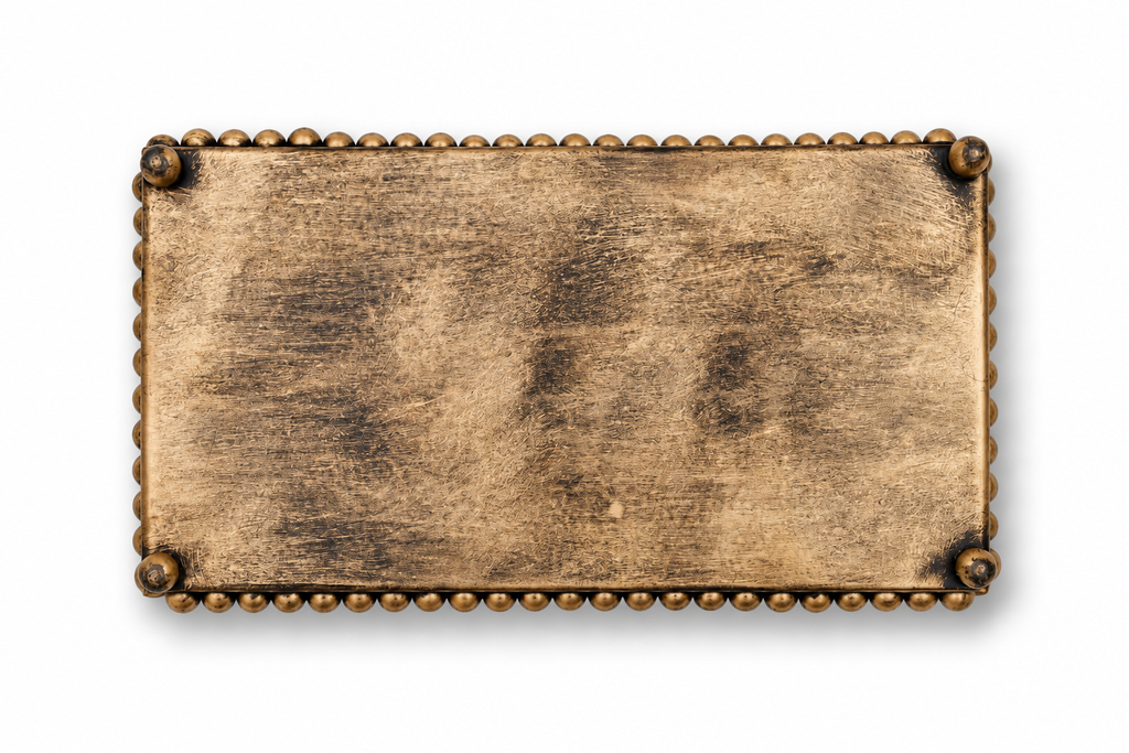 Antiqued Brass Beaded Vanity Tray