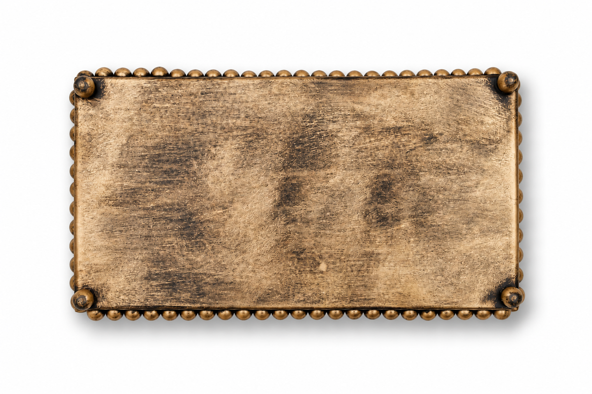Antiqued Brass Beaded Vanity Tray