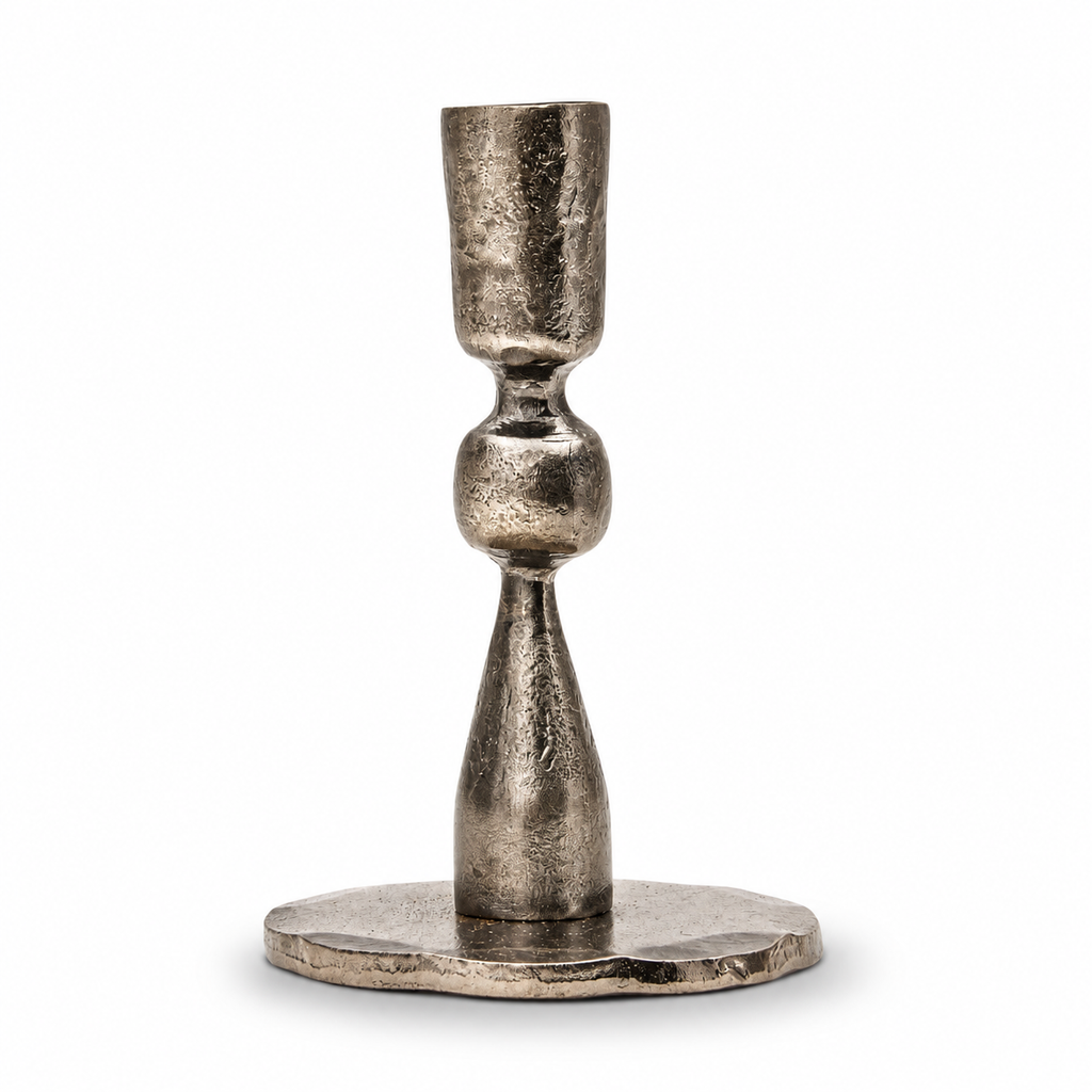 Antiqued Iron Taper Candle Holder