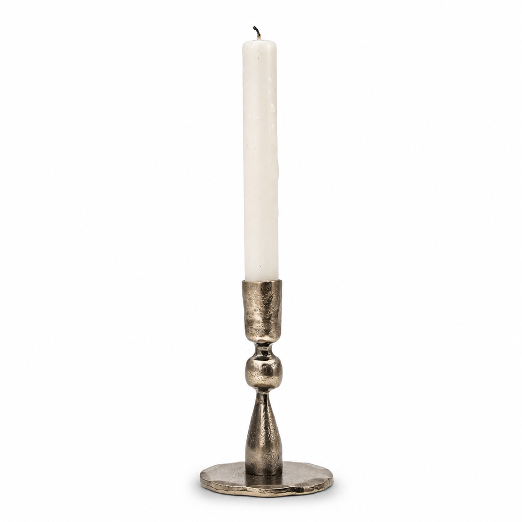Antiqued Iron Taper Candle Holder