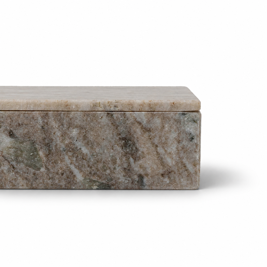 Beige Marble Box With Lid