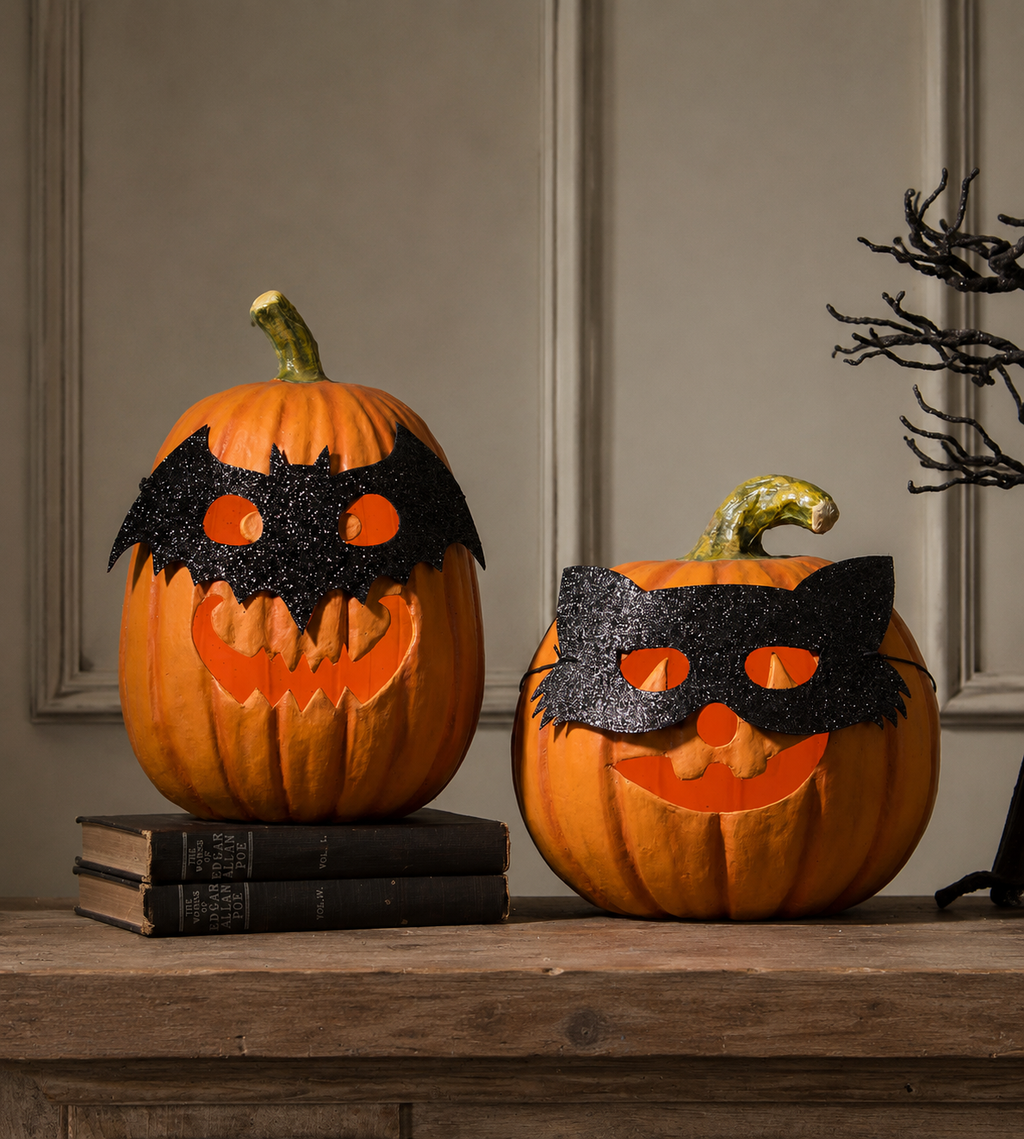 Bat Mask Paper Mâché Jack-O'-Lantern