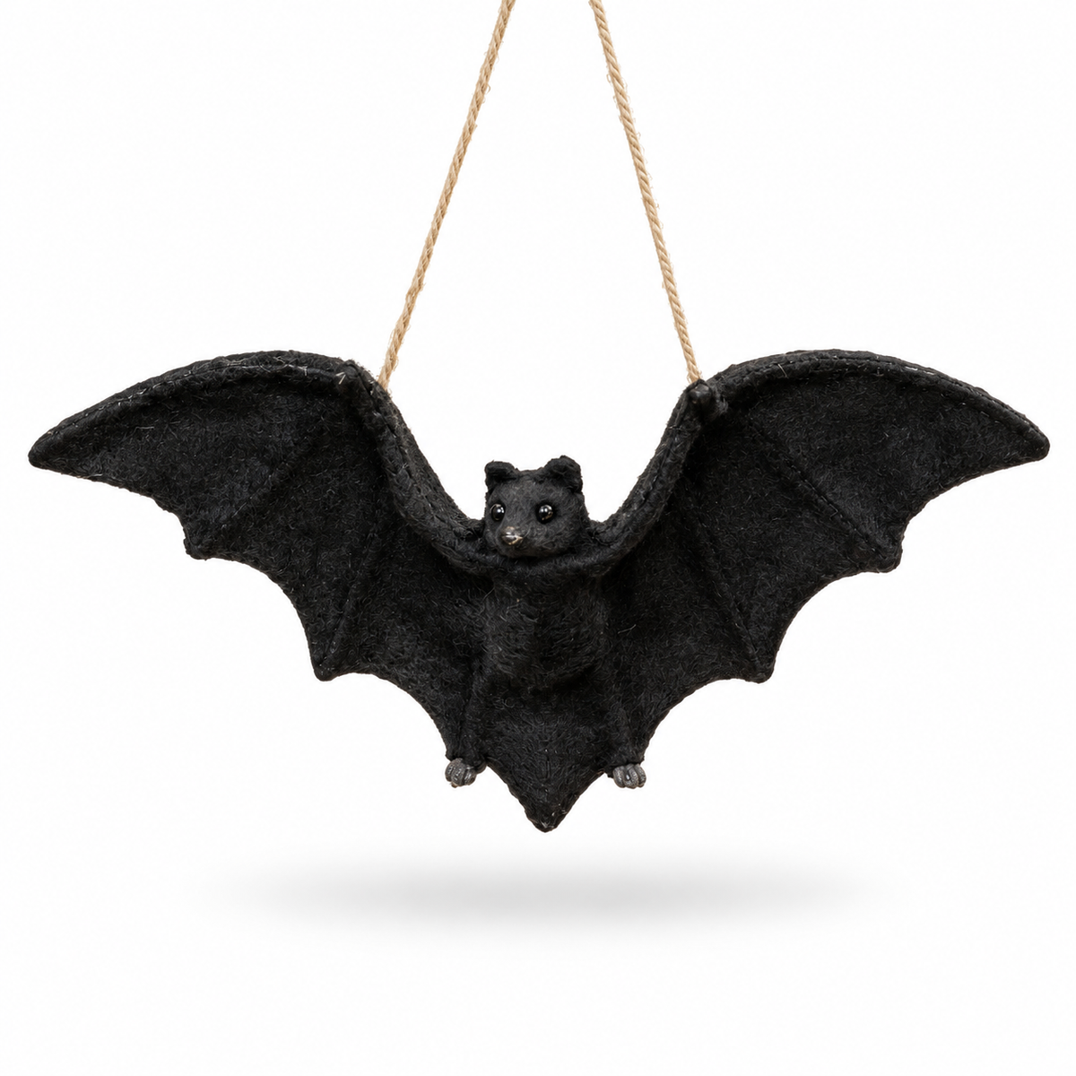 Black Velvet Bat Ornament | 16.75"
