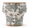 Blue Botanical Stoneware Planter | Antique-Inspired