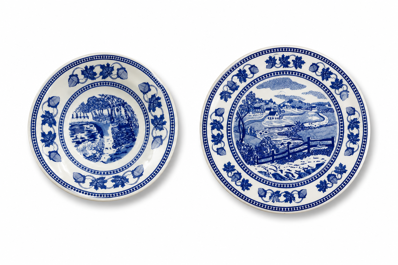 Blue English Countryside Dinner Plates