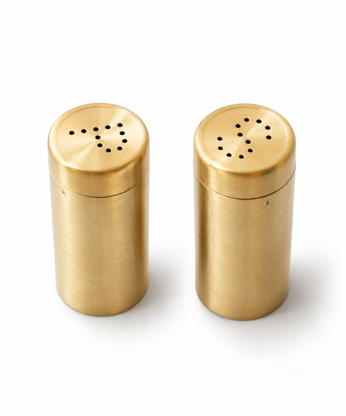 Brushed Gold Salt & Pepper Shakers | Set of 2