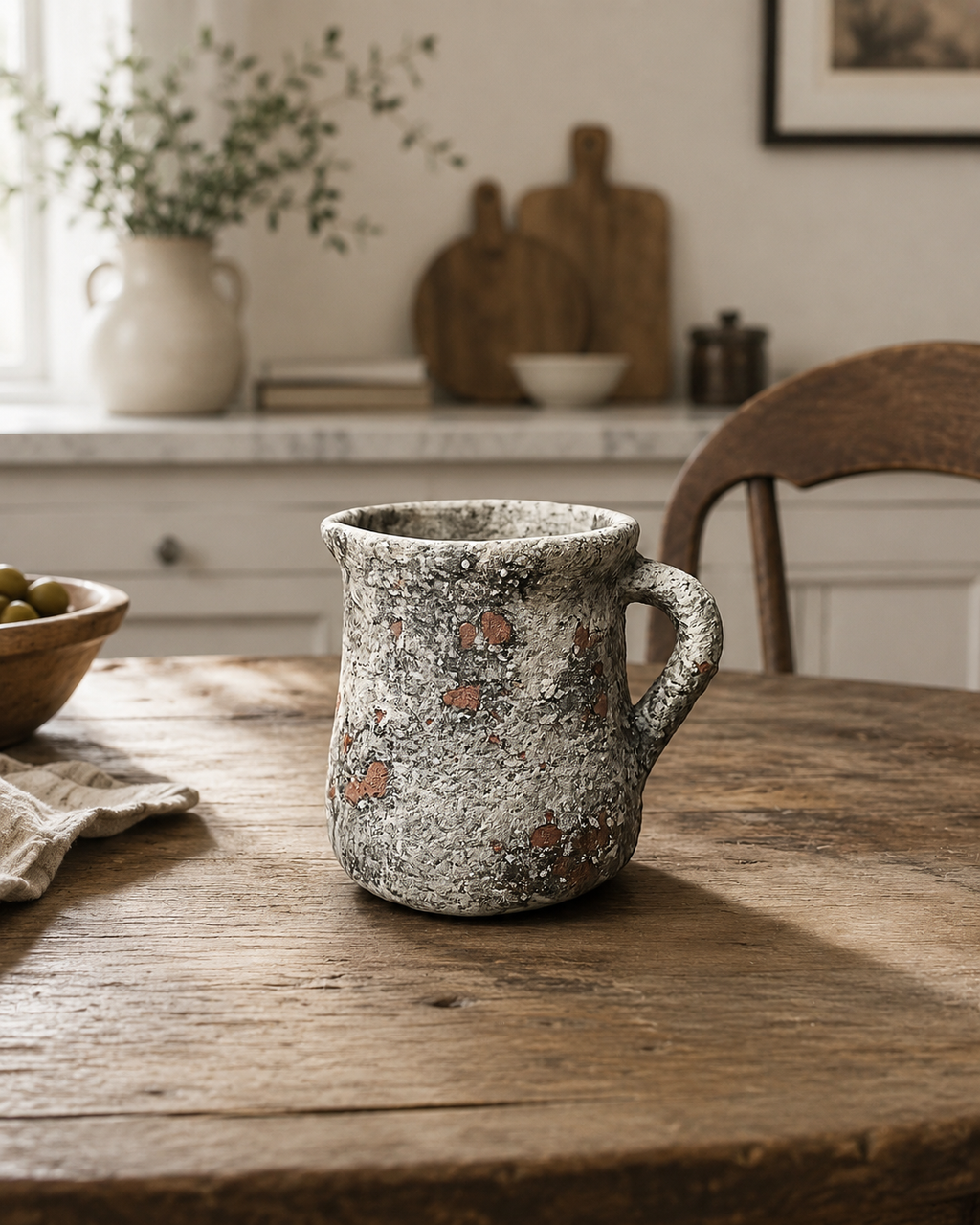 Cement Floral Jar