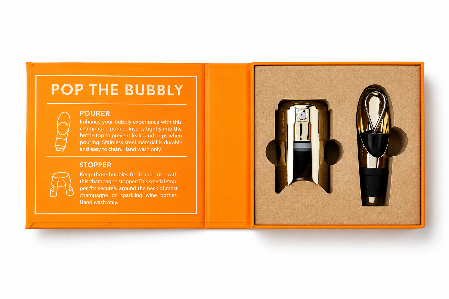 Champagne Preservation Kit | Stopper & Pourer Book Box