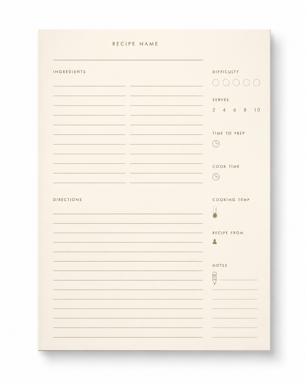 Classic Frame Recipe Book