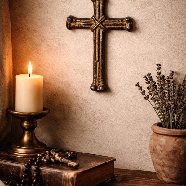 Antique English Cast Iron Cross — 6"