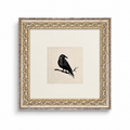 Crow Study Framed Antique Art