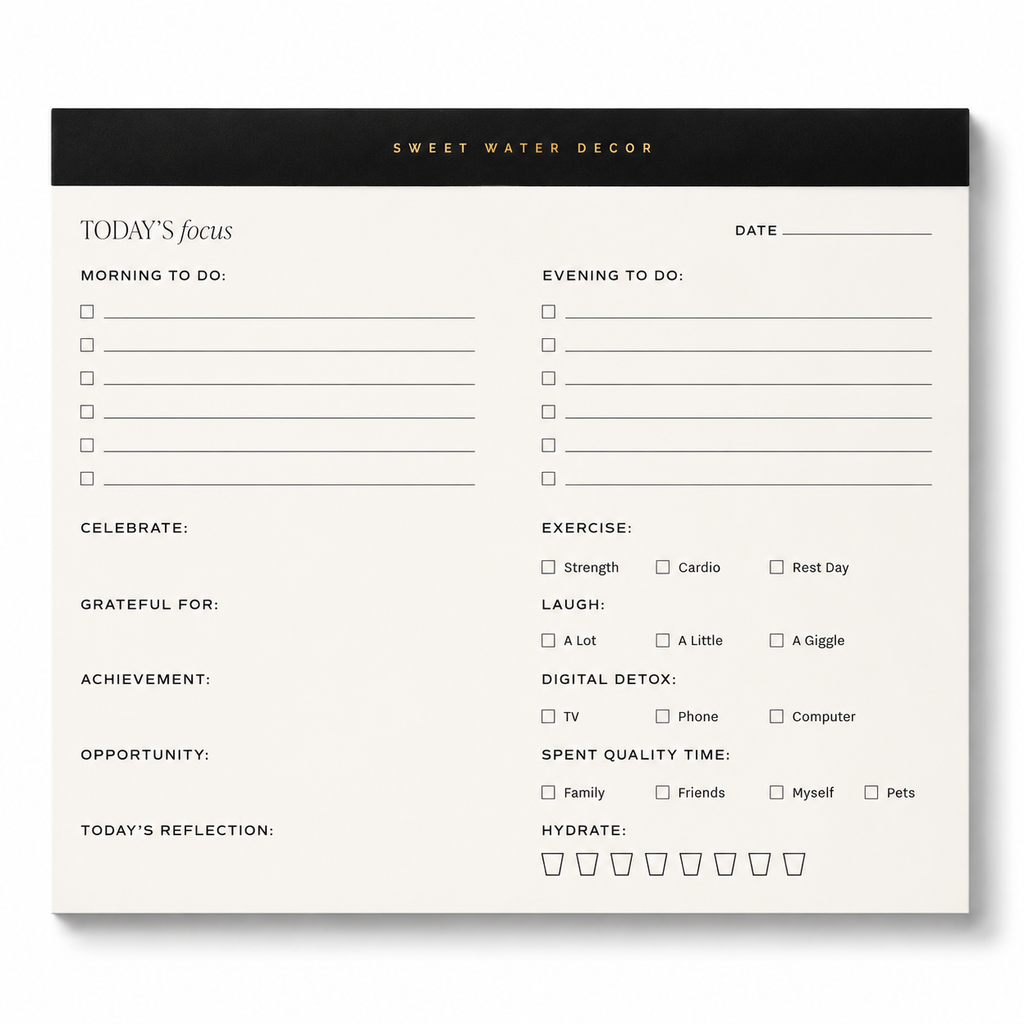 Daily Wellness Planner Notepad