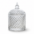 Diamond-Cut Crystal Clear Glass Storage Jar