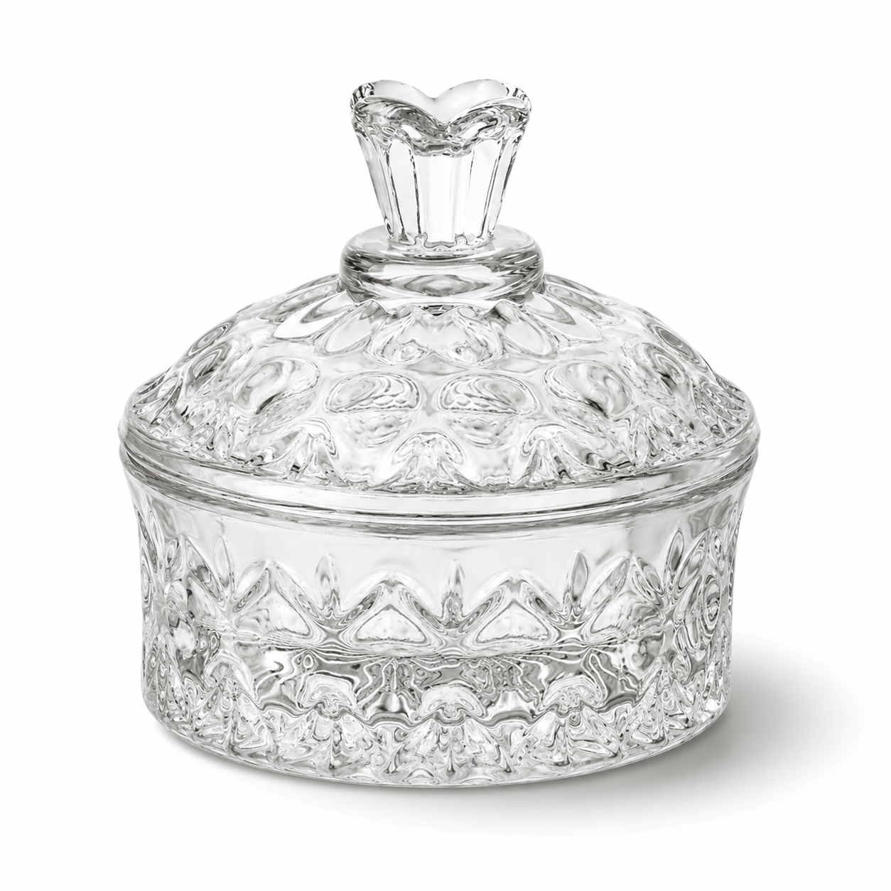 Embossed Vintage-Inspired Glass Jar