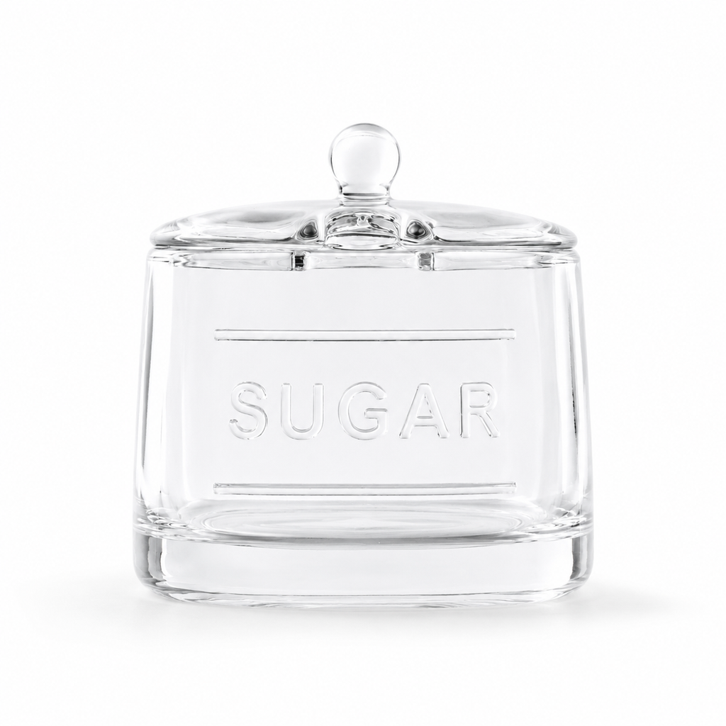 Embossed Glass Sugar Jar
