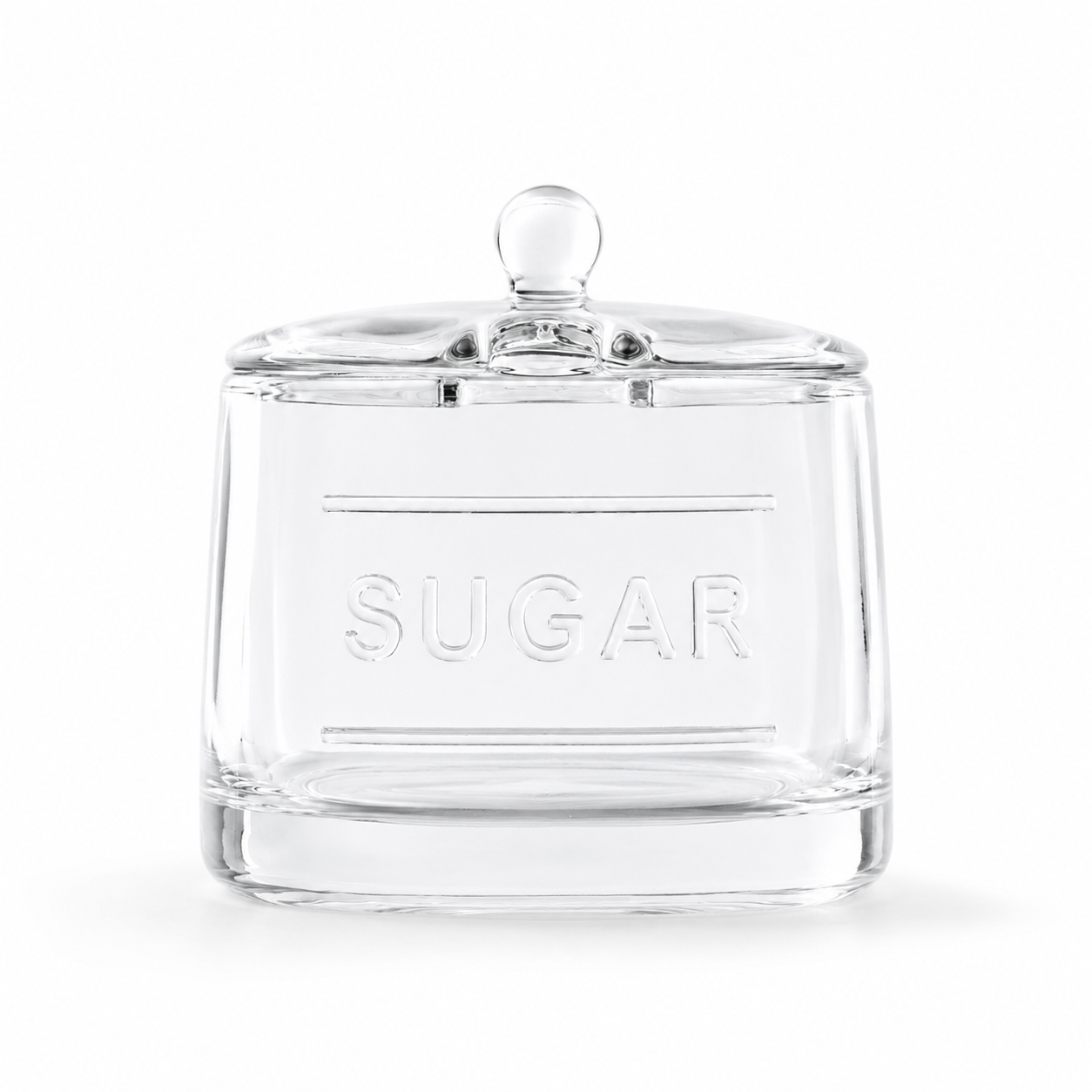 Embossed Glass Sugar Jar