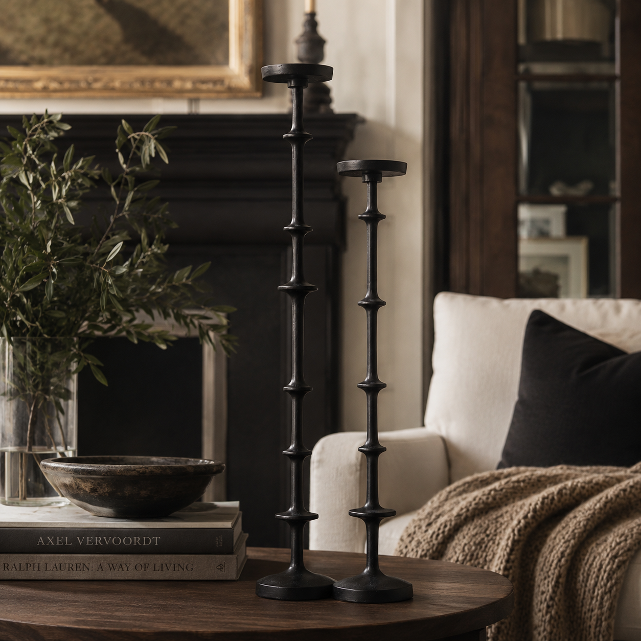Floor Orb Pillar Candle Holder — 36 in
