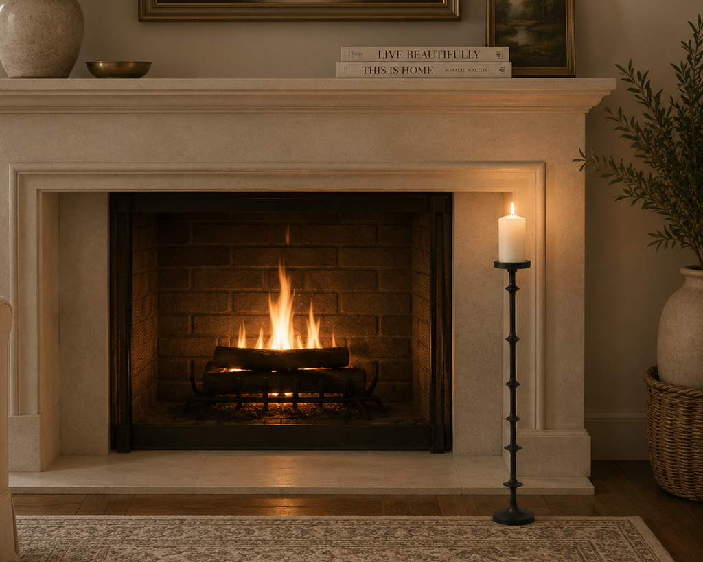 Floor Orb Pillar Candle Holder — 29 in