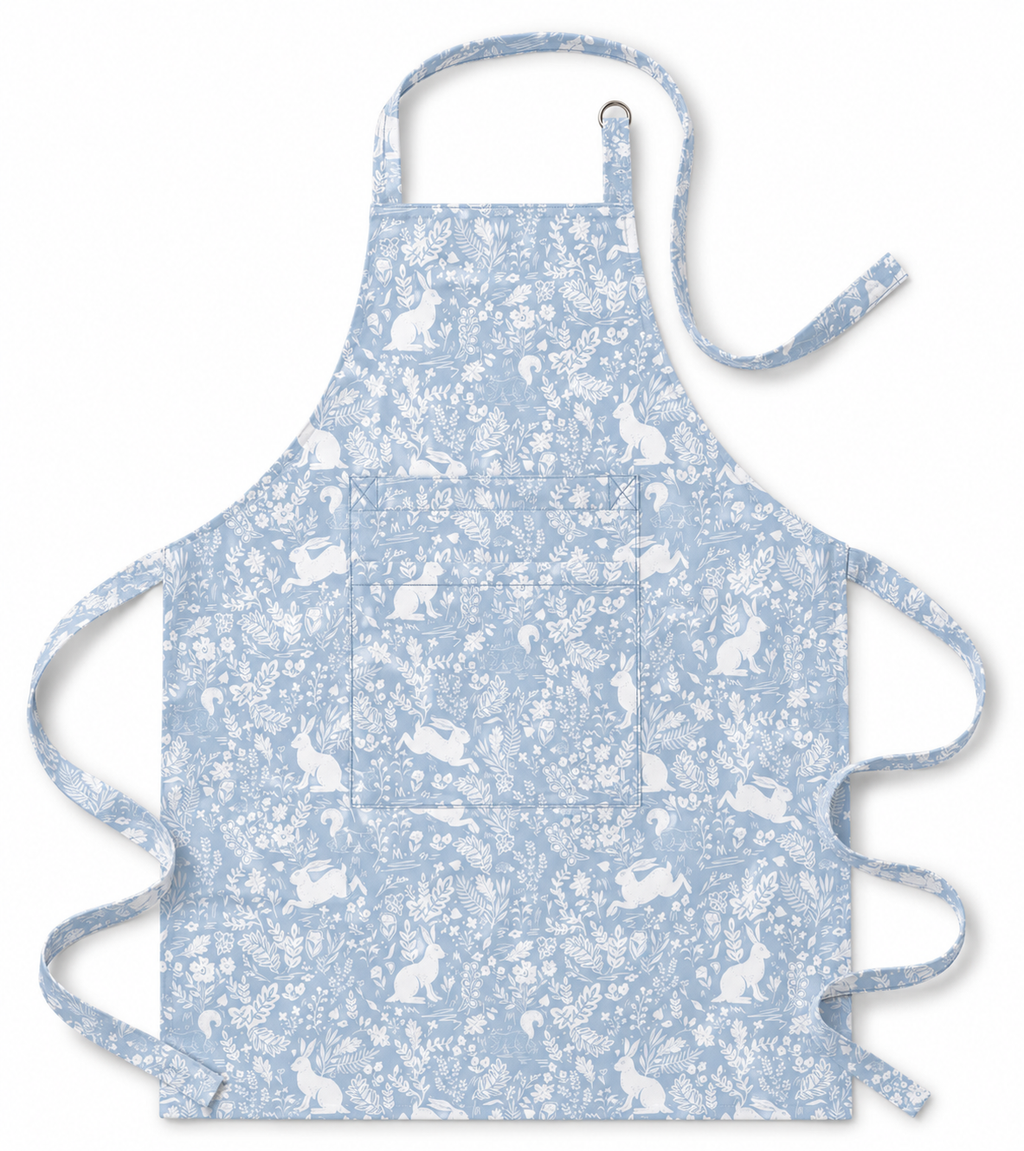 Forest Life Blue Cotton Apron