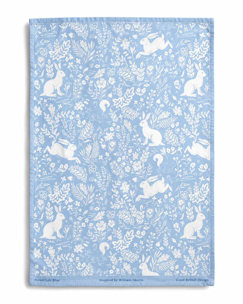 Forest Life Blue Cotton Tea Towel