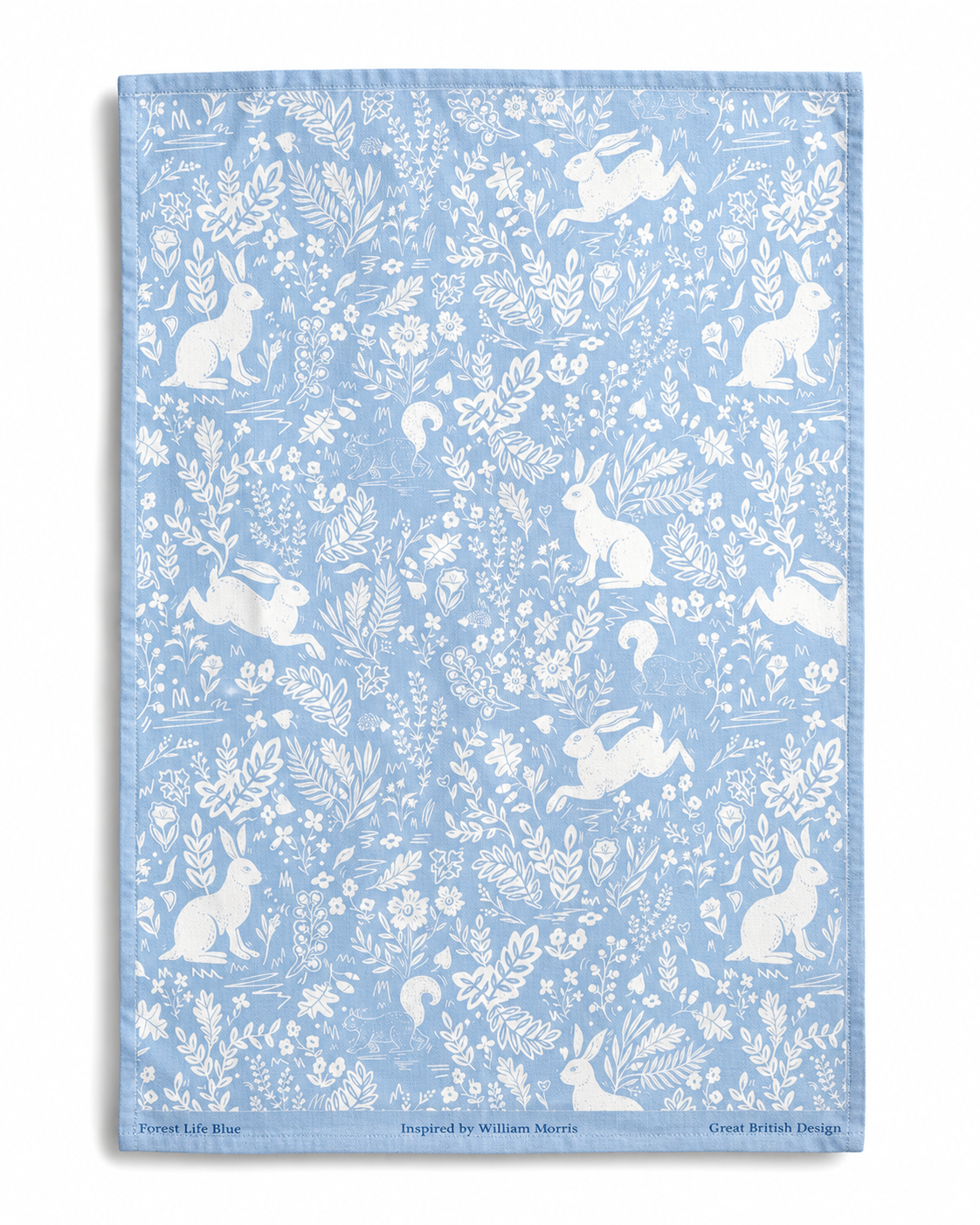 Forest Life Blue Cotton Tea Towel