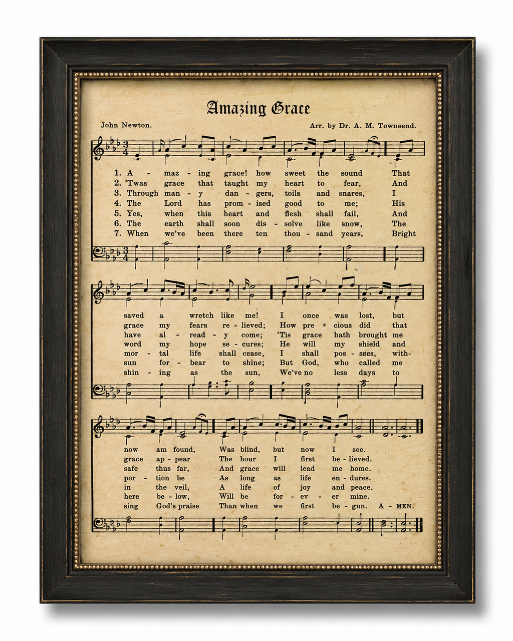 Framed Amazing Grace Hymn