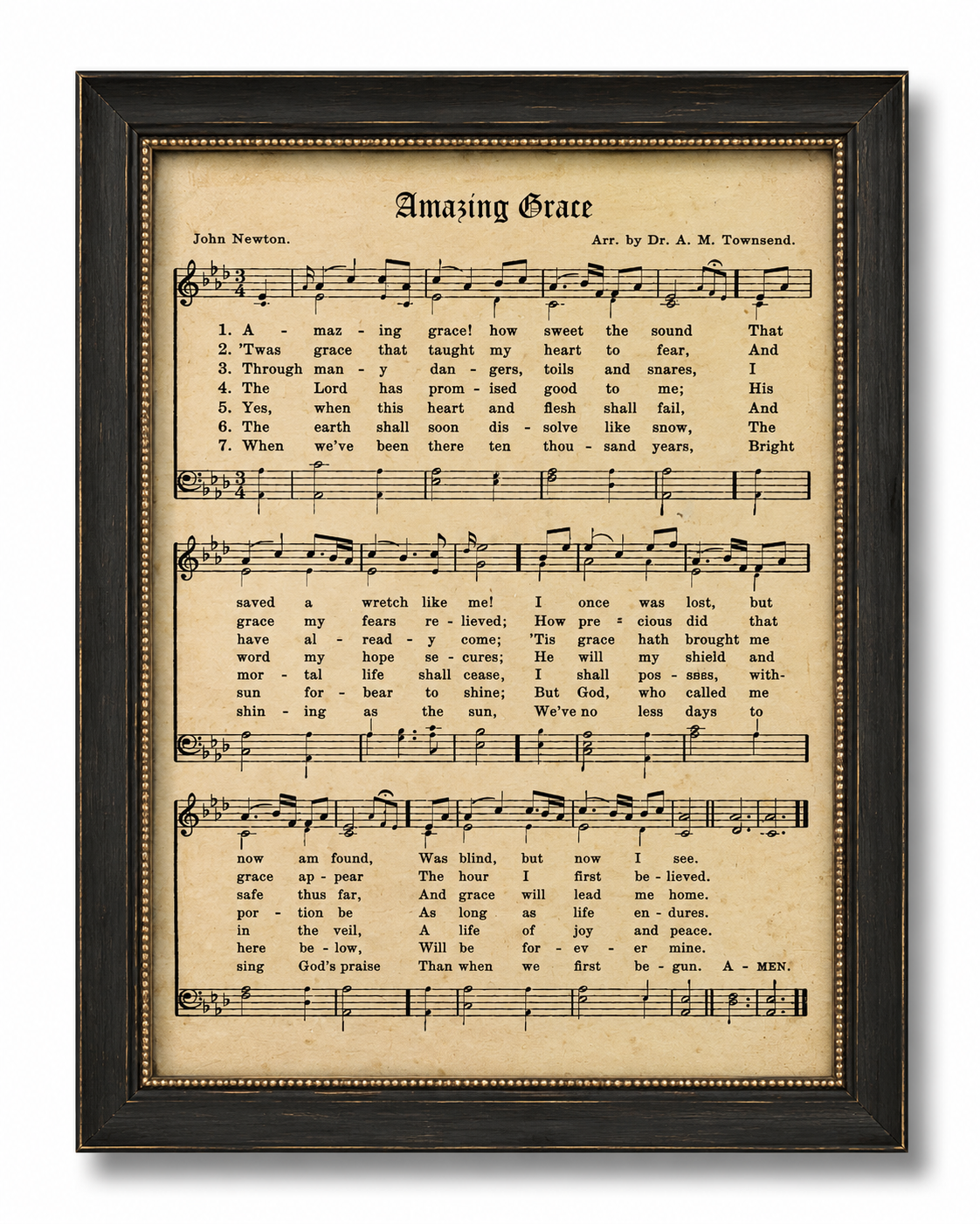 Framed Amazing Grace Hymn