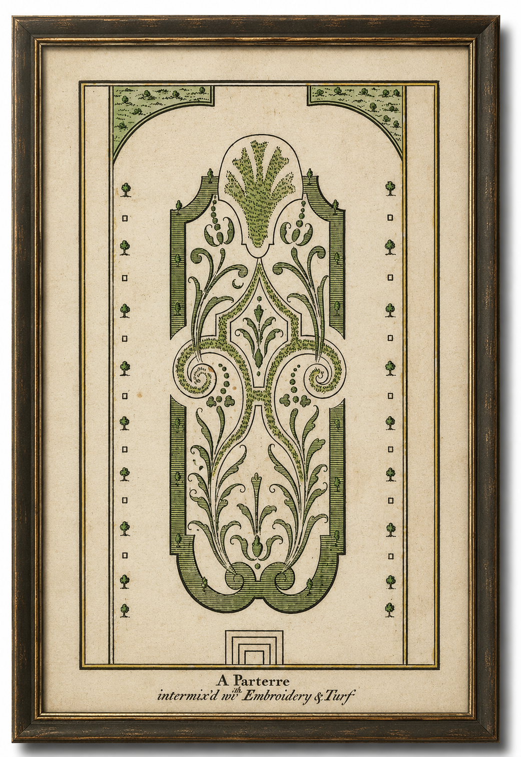 Framed Antique Garden Parterre B