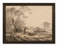 Framed Vintage Hunting Scene