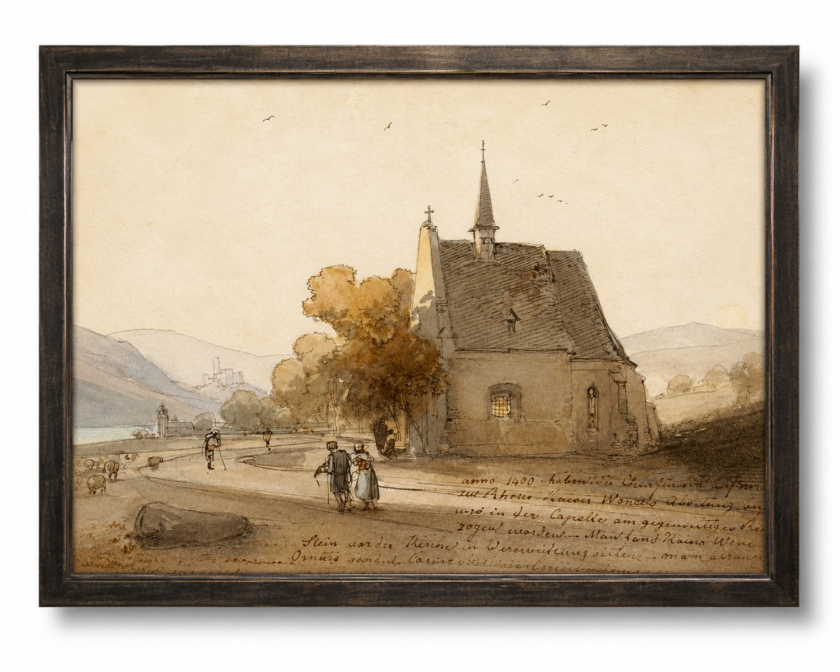 Vintage Watercolor Church A