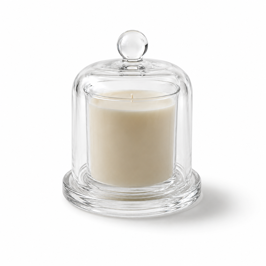 Glass Candle Holder With Glass Cover