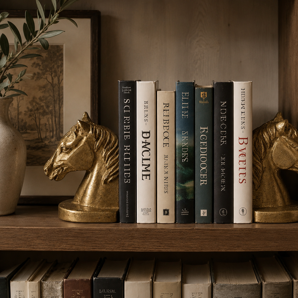Gold Horse Head Bookends | Set of 2