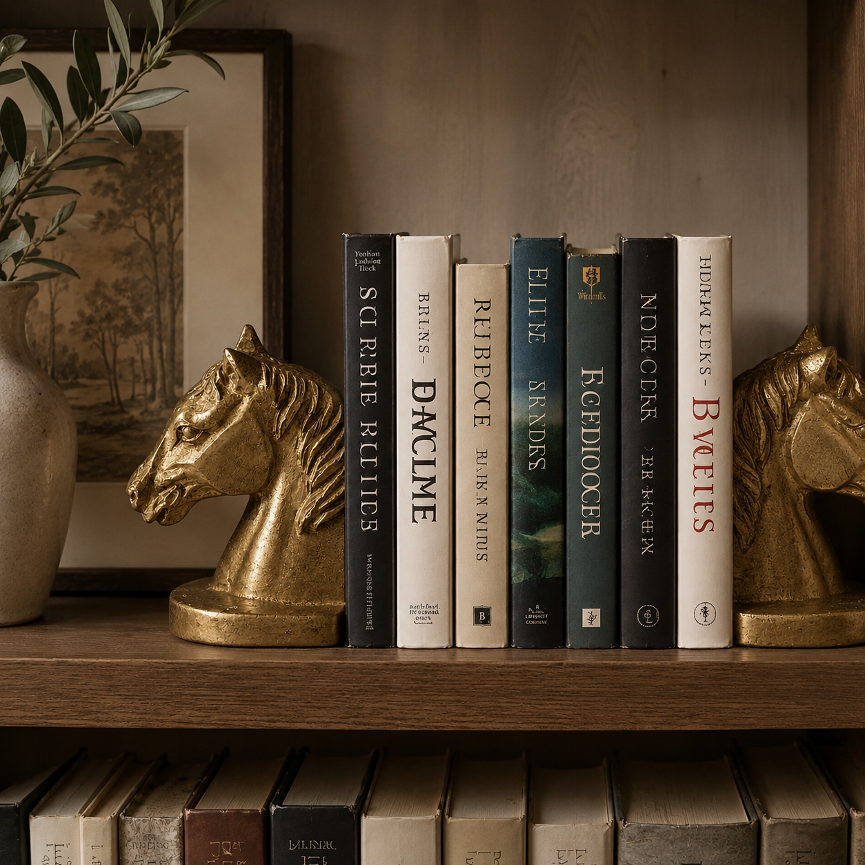 Gold Horse Head Bookends | Set of 2
