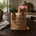 Goods And Provisions Large Burlap Shopping Bag