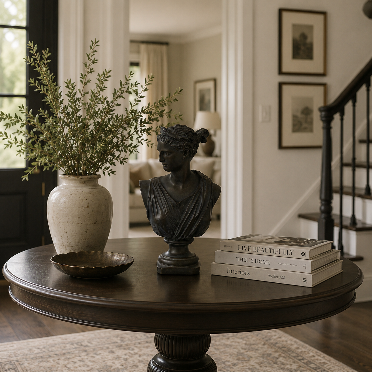 Grecian Bust Sculpture — Bronze Finish