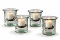 Hand-blown Recycled Glass Candle Holders | Set of 4